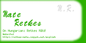 mate retkes business card