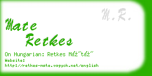 mate retkes business card